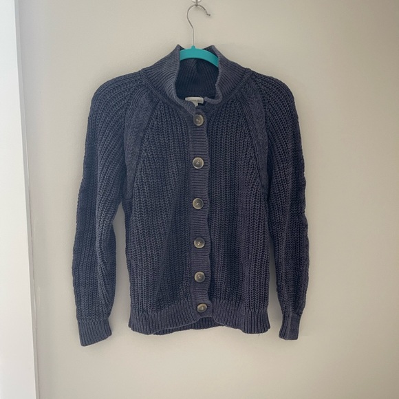 Garnet Hill Deep Purple Women's Cardigan - Picture 3 of 6